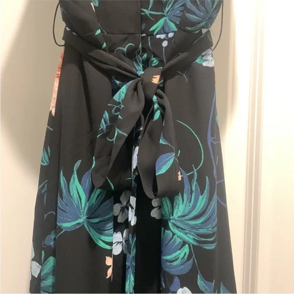 Banana Republic Black Floral High Low Dress - Picture 4 of 7